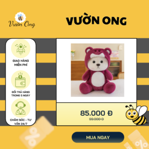 Gấu Bông Lena, Thú Nhồi Bông Hình Gấu Lena Và Dâu Tây Dễ Thương 30cm